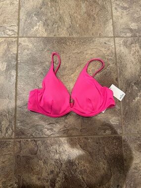 Hollister Hot Pink Ribbed Underwire Bikini Top